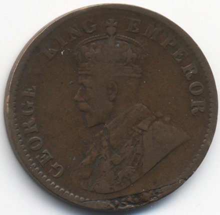 Британская Индия 1/4 анны 1912 год