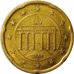 Германия 20 евроцентов 2008 год (F)