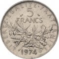 Франция 5 франков 1974 год