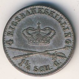 Дания 4 ригсбанкскиллинга 1841 год