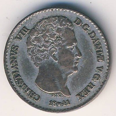Дания 4 ригсбанкскиллинга 1841 год