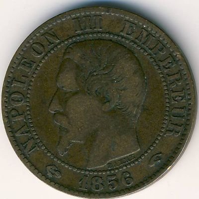 Франция 5 сантимов 1856 год - Наполеон III (A)