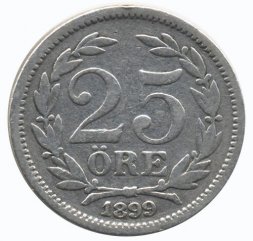 Швеция 25 эре 1899 год