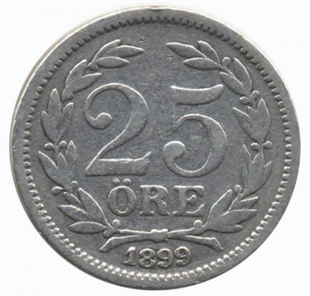 Швеция 25 эре 1899 год