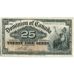 Канада 25 центов 1900 год - VF