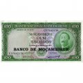 Мозамбик 100 эскудо 1961 год - Айрес де Орнелас. Логотип банка XF