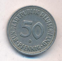 Монета Германия (ФРГ) 50 пфеннигов 1950 год (D)