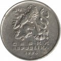 Чехия 5 крон 1994 год - Герб (отметка МД: &quot;кленовый лист&quot; - Виннипег, Канада)