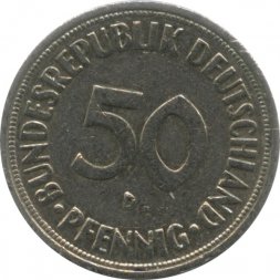 ФРГ 50 пфеннигов 1966 год (D)