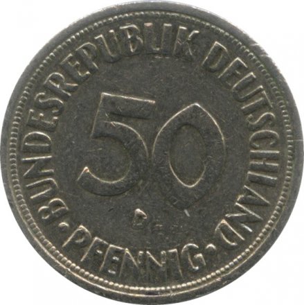 ФРГ 50 пфеннигов 1966 год (D)