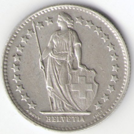 Швейцария 1/2 франка 1948 год