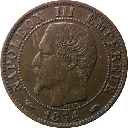 Франция 5 сантимов 1854  (A)