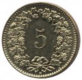 Швейцария 5 раппенов 2015 год