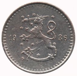 Финляндия 25 пенни 1936 год - Герб