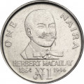 Нигерия 1 найра 1991 год - Герберт Маколей