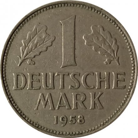ФРГ 1 марка 1958 год (G)