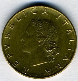 Италия 20 лир 1975 год