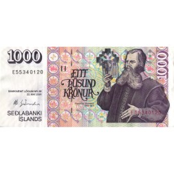 Исландия 1000 крон 2001 год - Деревянная церковь Скалхольт - XF-