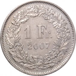 Швейцария 1 франк 2007 год