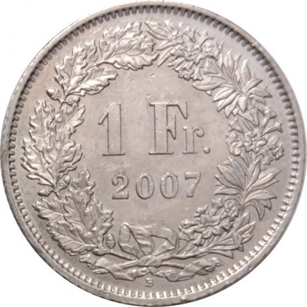 Швейцария 1 франк 2007 год