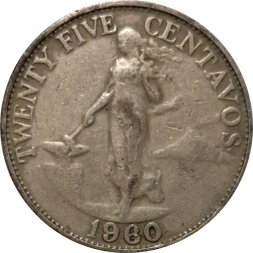 Филиппины 25 сентаво 1960 год