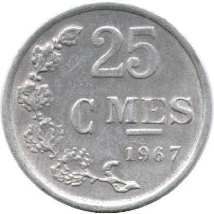 Люксембург 25 сантимов 1967 год