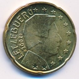 Люксембург 20 евроцентов 2002 год