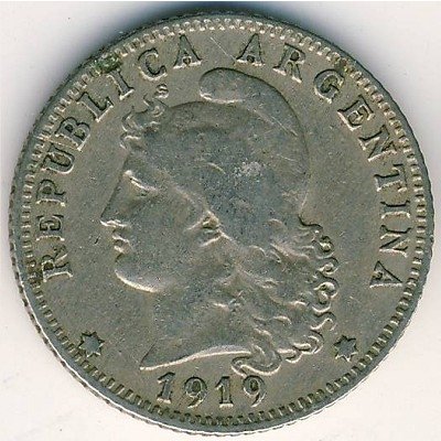 Аргентина 20 сентаво 1919 год