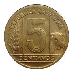 Аргентина 5 сентаво 1949 год