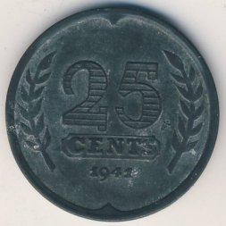 Нидерланды 25 центов 1941 год