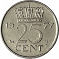 Нидерланды 25 центов 1977 год