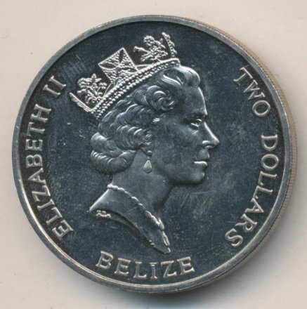 Белиз 2 доллара 1990 год