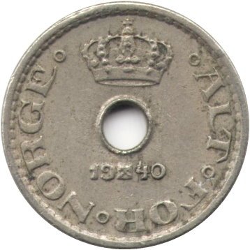 Норвегия 10 эре 1940 год - Король Хокон VII