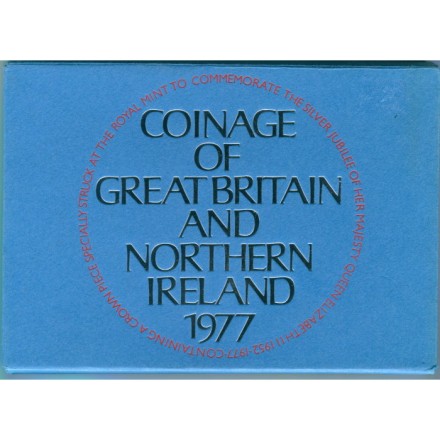 Набор из 7 монет и жетона Великобритания 1977 - 25 лет правления Елизаветы (proof)