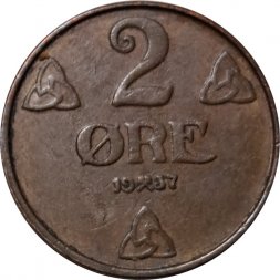 Норвегия 2 эре 1937 год
