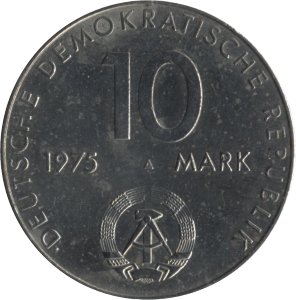 ГДР 10 марок 1975 год - 20 лет Варшавскому Договору