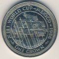 Остров Мэн 1 крона 1986 год - Чемпионат мира по футболу 1986, Мексика (флаги, медь-никель)