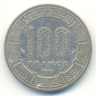 Конго 100 франков 1982 год