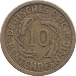 Германия 10 пфеннигов 1924 год (A)