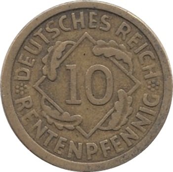 Германия 10 пфеннигов 1924 год (A)