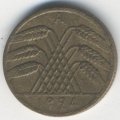 Германия 10 пфеннигов 1924 год (A)