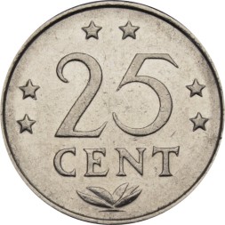Антильские острова 25 центов 1977 год