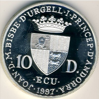 Андорра 10 динеров 1997 год