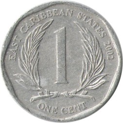 Восточные Карибы 1 цент 2002 год