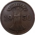 Веймарская республика 1 рейхспфенниг 1930 год (A)