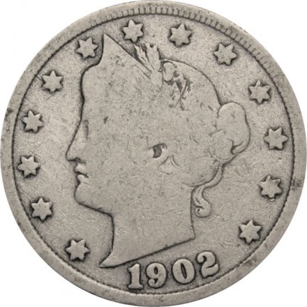 США 5 центов 1902 год (без отметки МД)