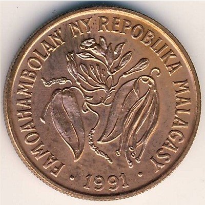 Мадагаскар 10 франков 1991 год