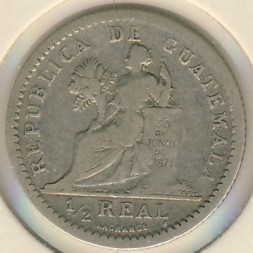 Гватемала 1/2 реала 1895 год