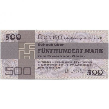 ГДР 500 марок 1979 год -  Валютный чек - UNC