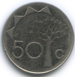 Монета Намибия 50 центов 1993 год